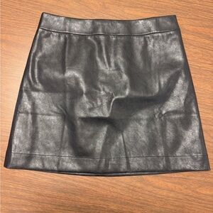 J. Crew Black Faux Leather Mini Skirt